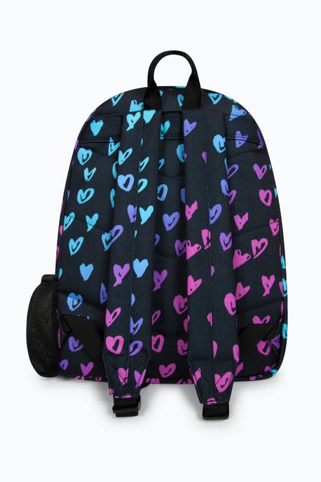 Hype Iconic Girl's Black Scribble Hearts Backpack - Image 3