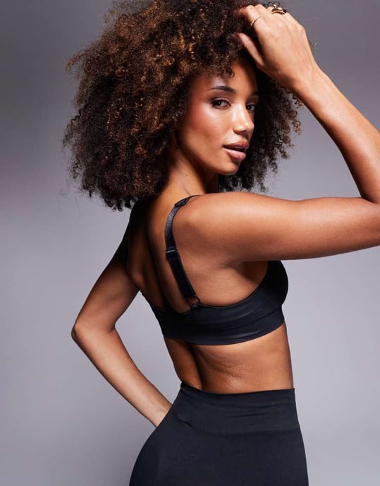 ASOS DESIGN Premium skulpterande fyrkantig BH i svart - Image 3