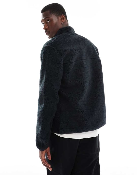 Napapijri Tynik logo full zip fleece jacket in black - Image 4