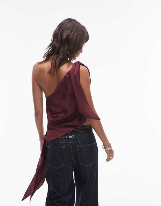 Topshop knut-en-axel topp i bordeaux - Image 2