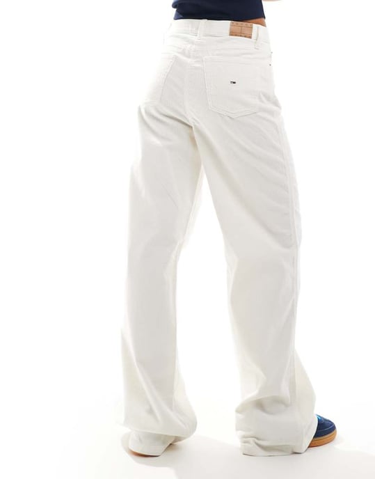 Tommy Jeans Claire high rise cord trousers in off white - Image 2