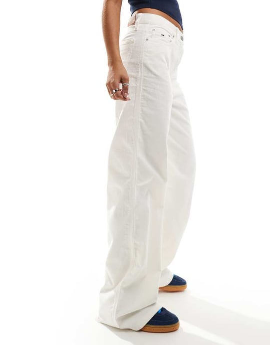 Tommy Jeans Claire high rise cord trousers in off white - Image 3