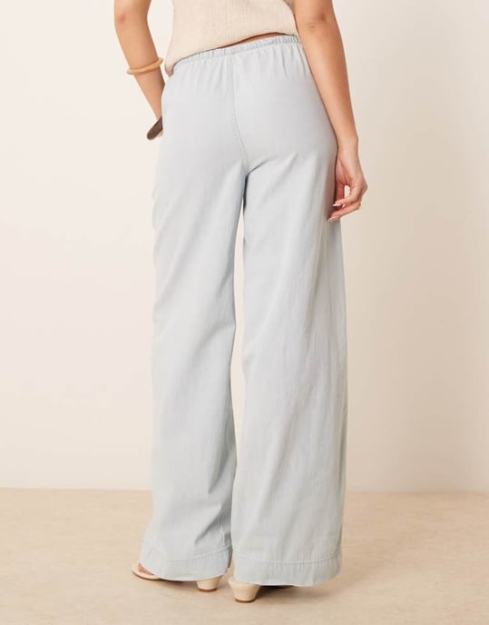 Nobody's Child Shona denim twill trousers in light blue - Image 4