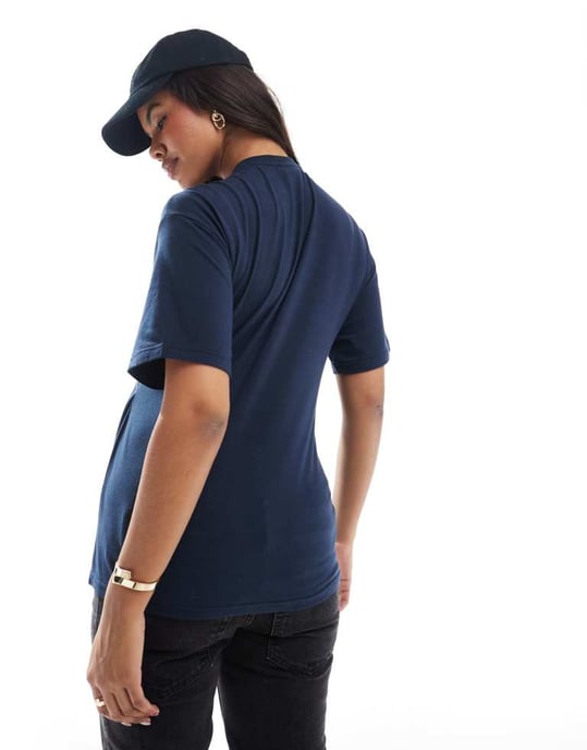 Mamalicious graviditet knytframs T-shirt i navy - Image 4