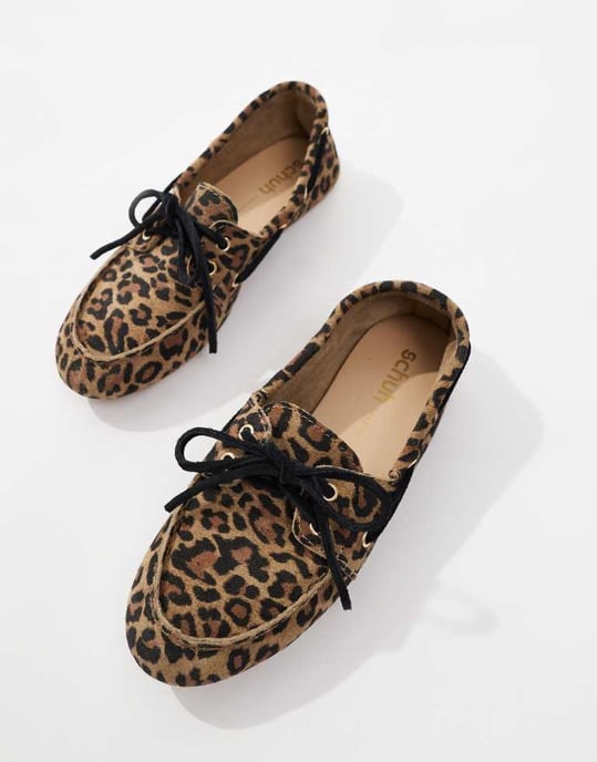 schuh Lyanna boat shoes in leopard suede - Image 3