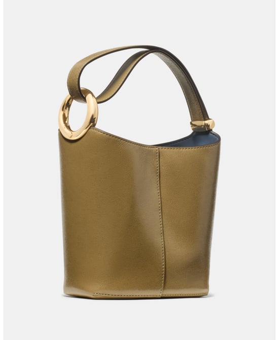 Halo Glazed Leather Mini Bucket Bag - Image 3
