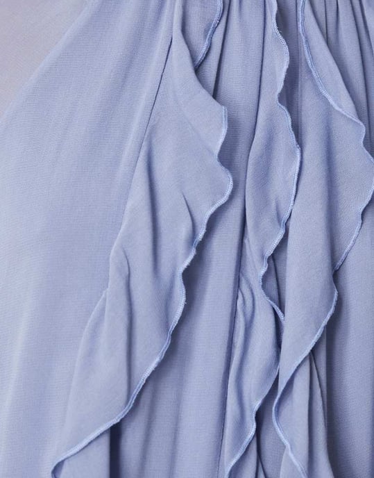 Nobody's Child Dixie frill boho midi dress in pale blue - Image 3
