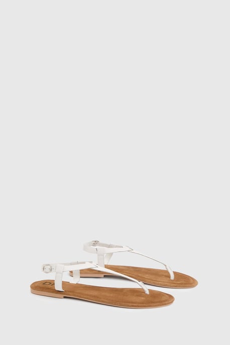 Florentina Real Leather Toe Post Flat Sandals - Image 1