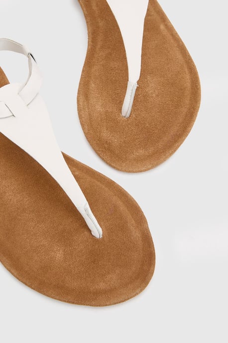 Florentina Real Leather Toe Post Flat Sandals - Image 3