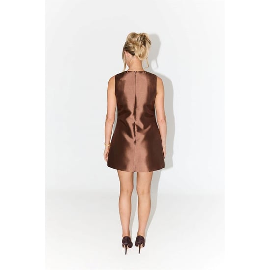 Women's Odd Muse The Ultimate Muse Satin Shift Dress in Brown - Image 3