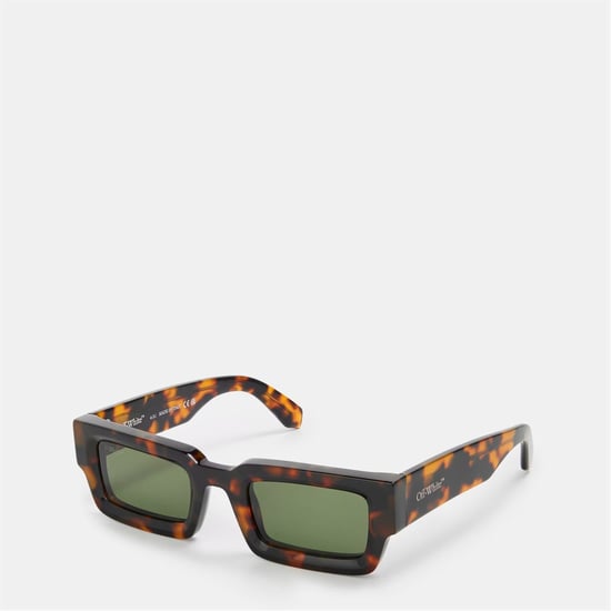 Accessories Off White Lecce Rectangle Full Rim Sunglasses in Havana/Green - Image 1