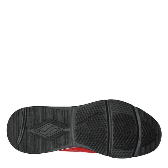 Men's Skechers Mesh Print Overlay Low Top Trainers in Red - Image 4