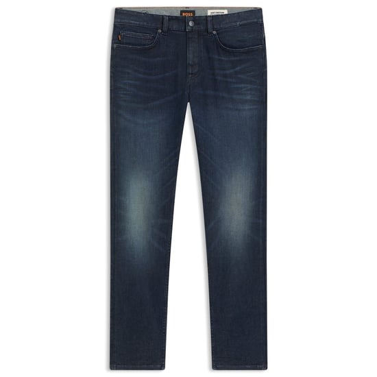Men's Boss Delaware Five Pocket Slim Fit Jeans in Dark Blue - Image 1