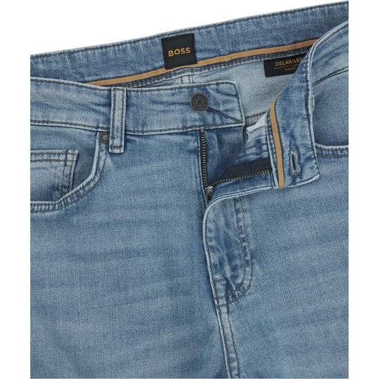 Men's Boss Delaware Slim Fit Jeans, Modern Silhouette in Bright Blue 430 - Image 6