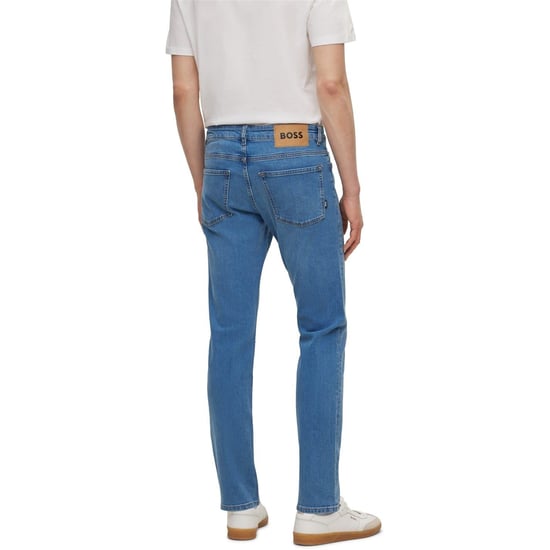 Men's Boss Five Pocket Design Slim Fit Jeans in Turquoise/Aqua - Image 3
