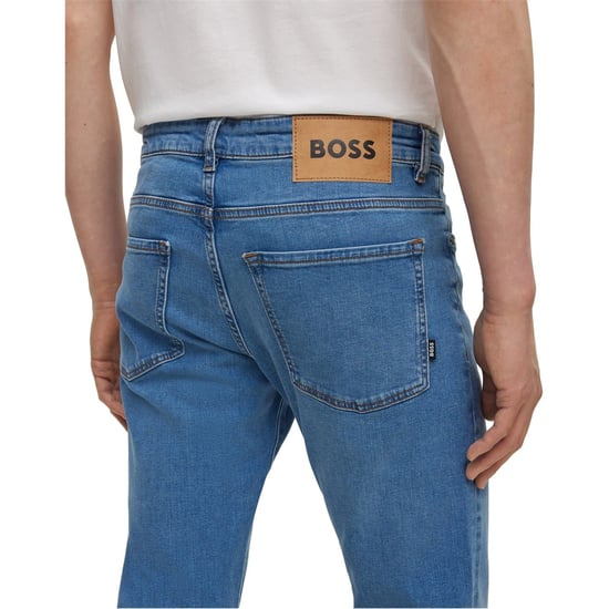 Men's Boss Five Pocket Design Slim Fit Jeans in Turquoise/Aqua - Image 4