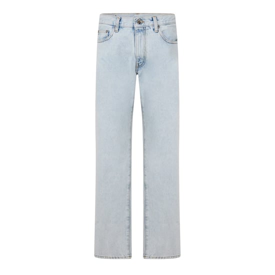 Men's Off White Slim Fit Jeans in Light Blue - Image 1