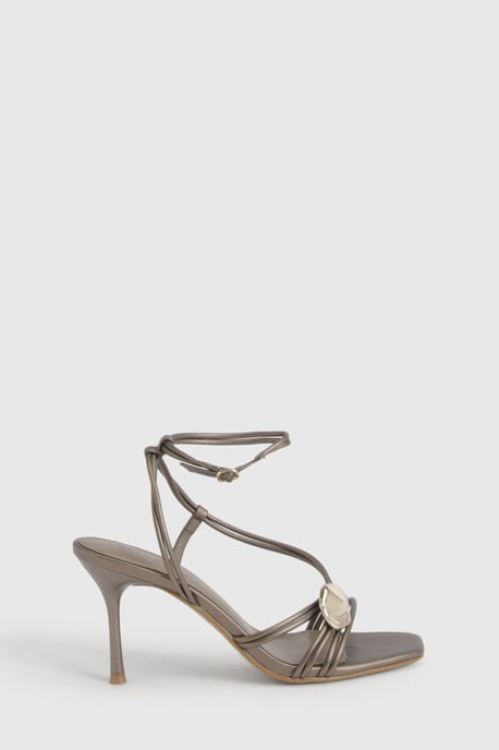 High Stiletto Strappy Hardware Detail Heels - Image 3