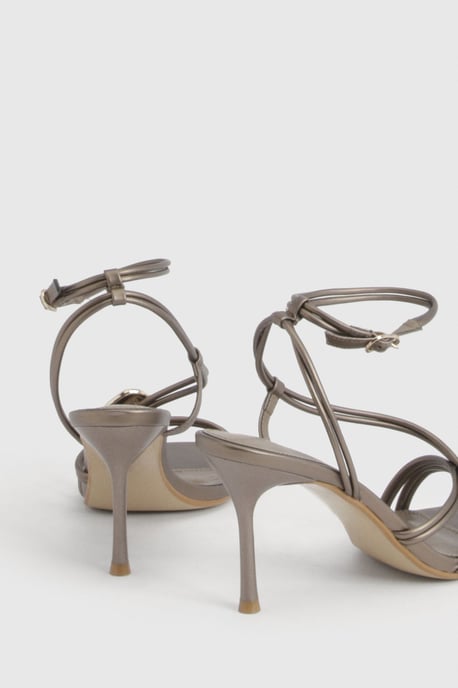 High Stiletto Strappy Hardware Detail Heels - Image 4