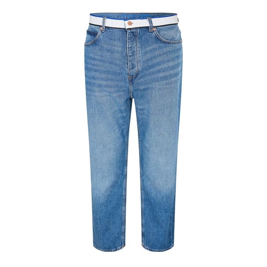 Men's Hugo Nate Tape 10259233 01 Wide Leg Jeans in Medium Blue - Image 1