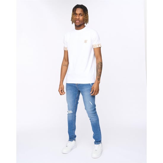 Men's SikSilk Roke Skinny in Heavy Wash Blue - Image 4
