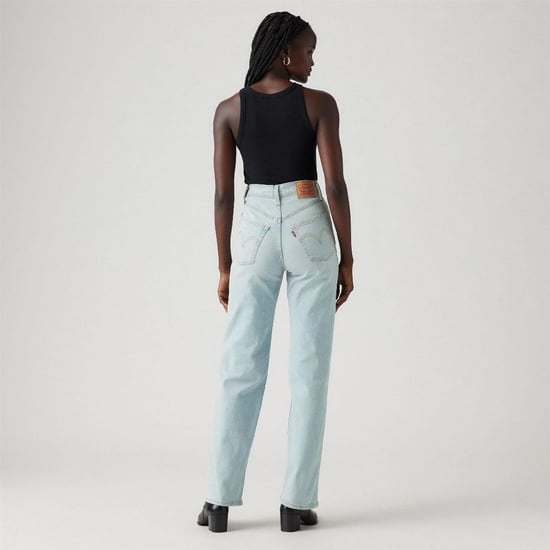Women's Levis Ribcage High Rise Straight Leg Jeans in All Alone - Image 3