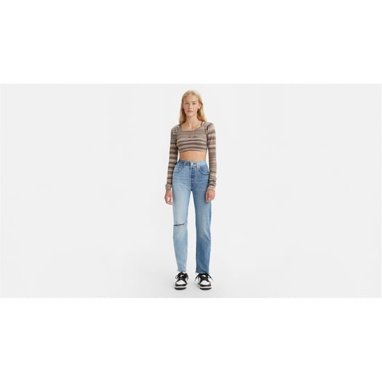 Women's Levis 501 Original Two Tone Jeans in Two Tone Indigo - Image 3