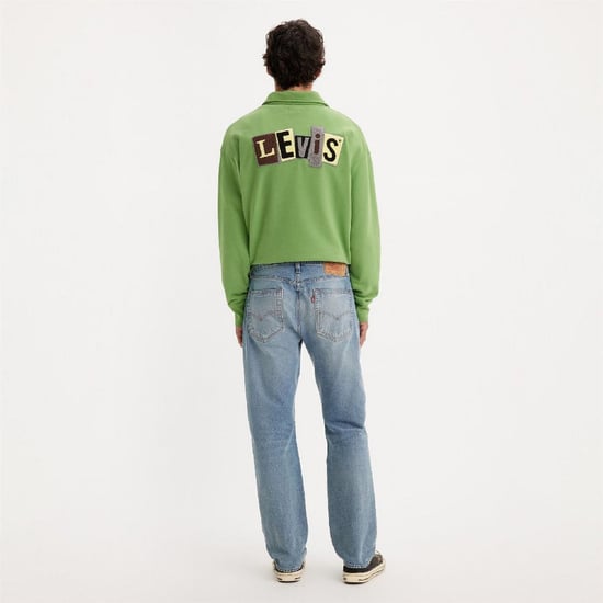 Men's Levis Distressed Mid Rise Straight Leg Jeans in Banshee Scream - Image 4