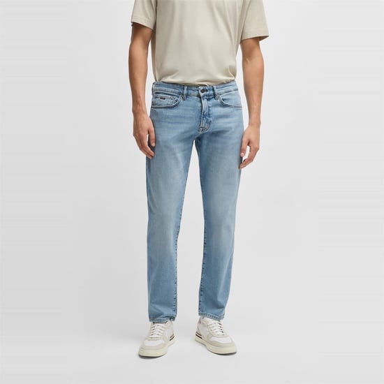 Men's Boss Five Pocket Design Regular Fit Jeans in Bright Blue - Image 1