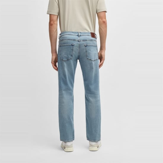 Men's Boss Five Pocket Design Regular Fit Jeans in Bright Blue - Image 2
