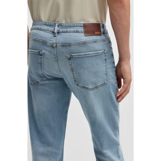 Men's Boss Five Pocket Design Regular Fit Jeans in Bright Blue - Image 4