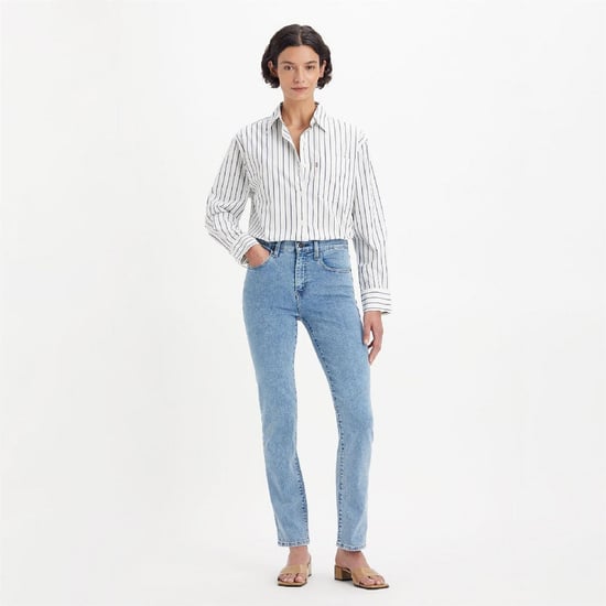 Women's Levis High Rise Straight Leg Jeans in Middle Course - Image 3