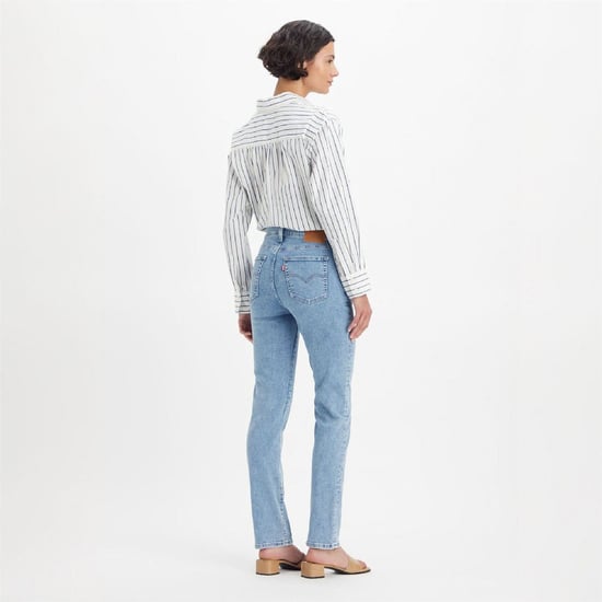 Women's Levis High Rise Straight Leg Jeans in Middle Course - Image 4