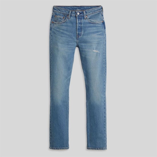 Women's Levis 501 Straight Leg Five Pocket Jeans in Historical Blue - Image 1