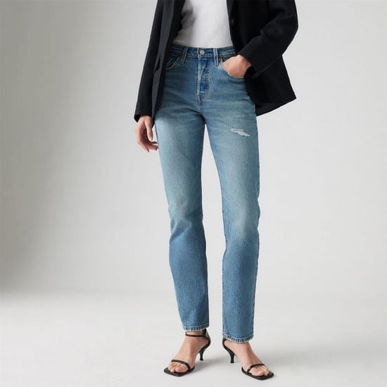 Women's Levis 501 Straight Leg Five Pocket Jeans in Historical Blue - Image 2