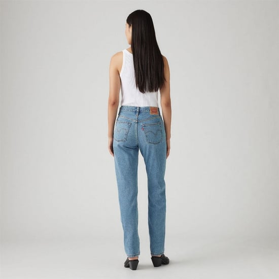 Women's Levis 501 Straight Leg Five Pocket Jeans in Switch Stitch - Image 4