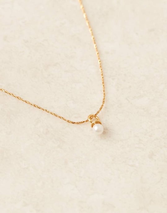 Orelia fine micro pearl necklace in 18k gold plated - Image 3