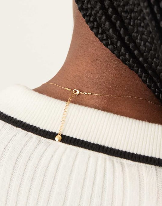 Orelia fine micro pearl necklace in 18k gold plated - Image 4