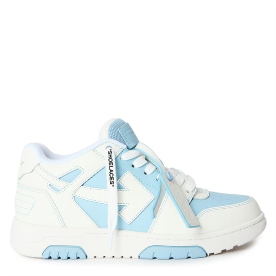Women's Off White Out Of Office Trainers, Signature Arrows Sneakers in Light Blue - Image 1