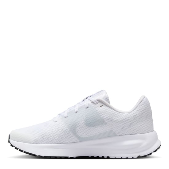 Women's Nike Run Defy Low Top Graphic Print Sneakers in White/Pltnm-Blk - Image 2