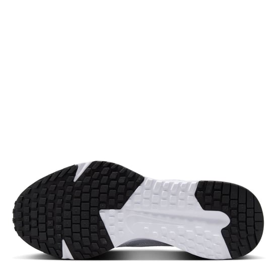 Women's Nike Run Defy Low Top Graphic Print Sneakers in White/Pltnm-Blk - Image 3