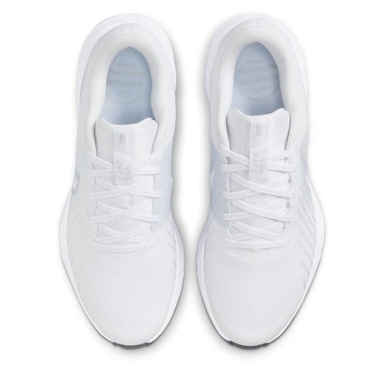 Women's Nike Run Defy Low Top Graphic Print Sneakers in White/Pltnm-Blk - Image 6