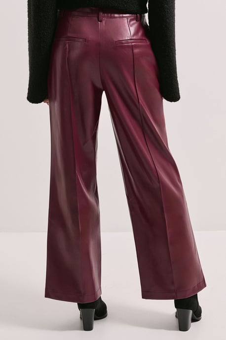 Faux Leather Wide Leg Trousers - Image 3