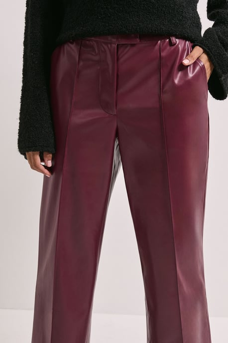 Faux Leather Wide Leg Trousers - Image 4