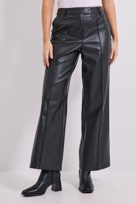 Faux Leather Wide Leg Trousers - Image 2