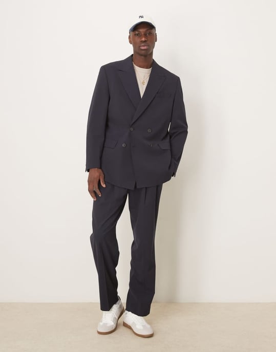 Utvald Liam regular fit blazer i marinblå - Image 3