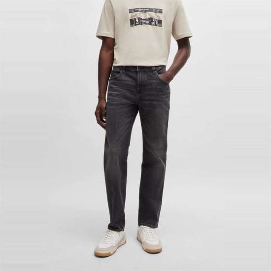 Men's Boss Slim Fit Five Pocket Design Jeans in Charcoal - Image 2