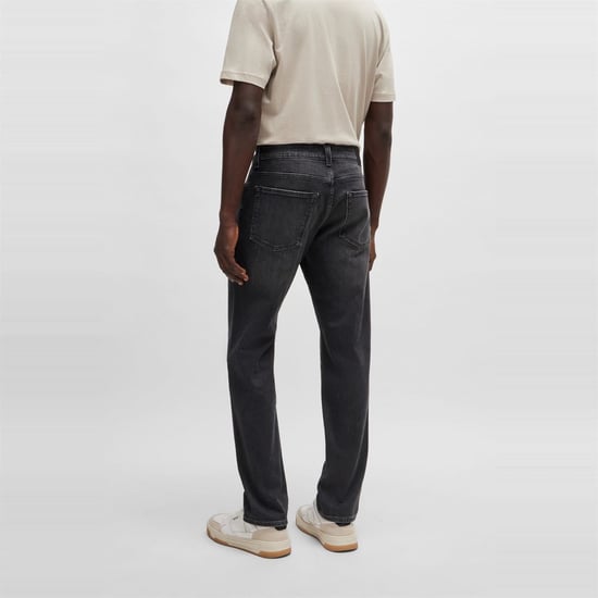Men's Boss Slim Fit Five Pocket Design Jeans in Charcoal - Image 3