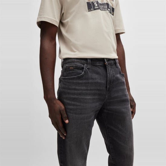 Men's Boss Slim Fit Five Pocket Design Jeans in Charcoal - Image 4