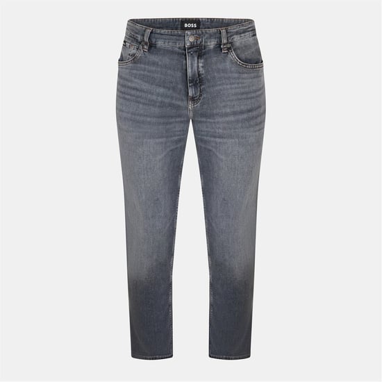 Men's Boss Mid Rise Slim Fit Five Pocket Jeans in Dark Grey - Image 1